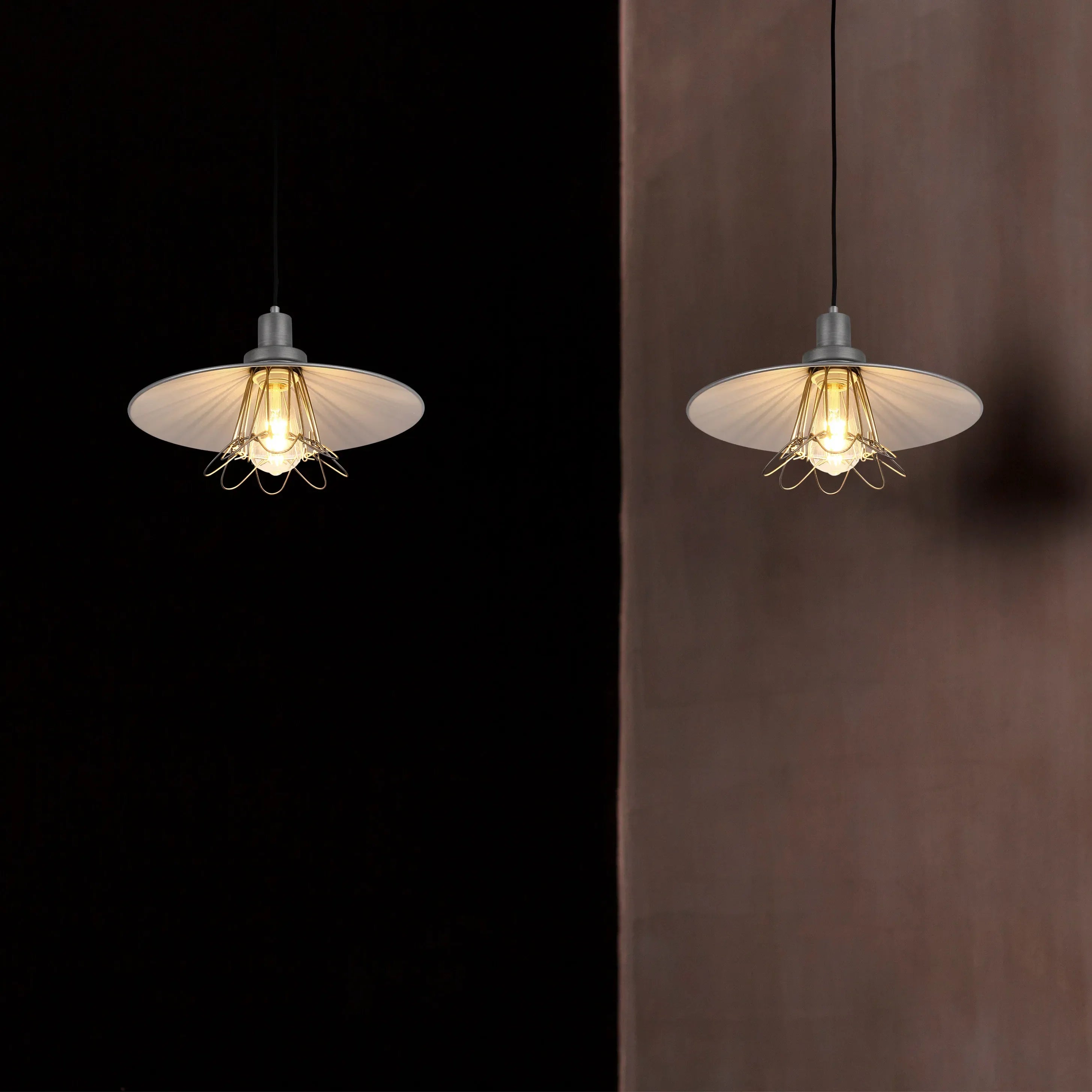 Grey Wire Cage Industrial Vintage Style Pendant Light E27