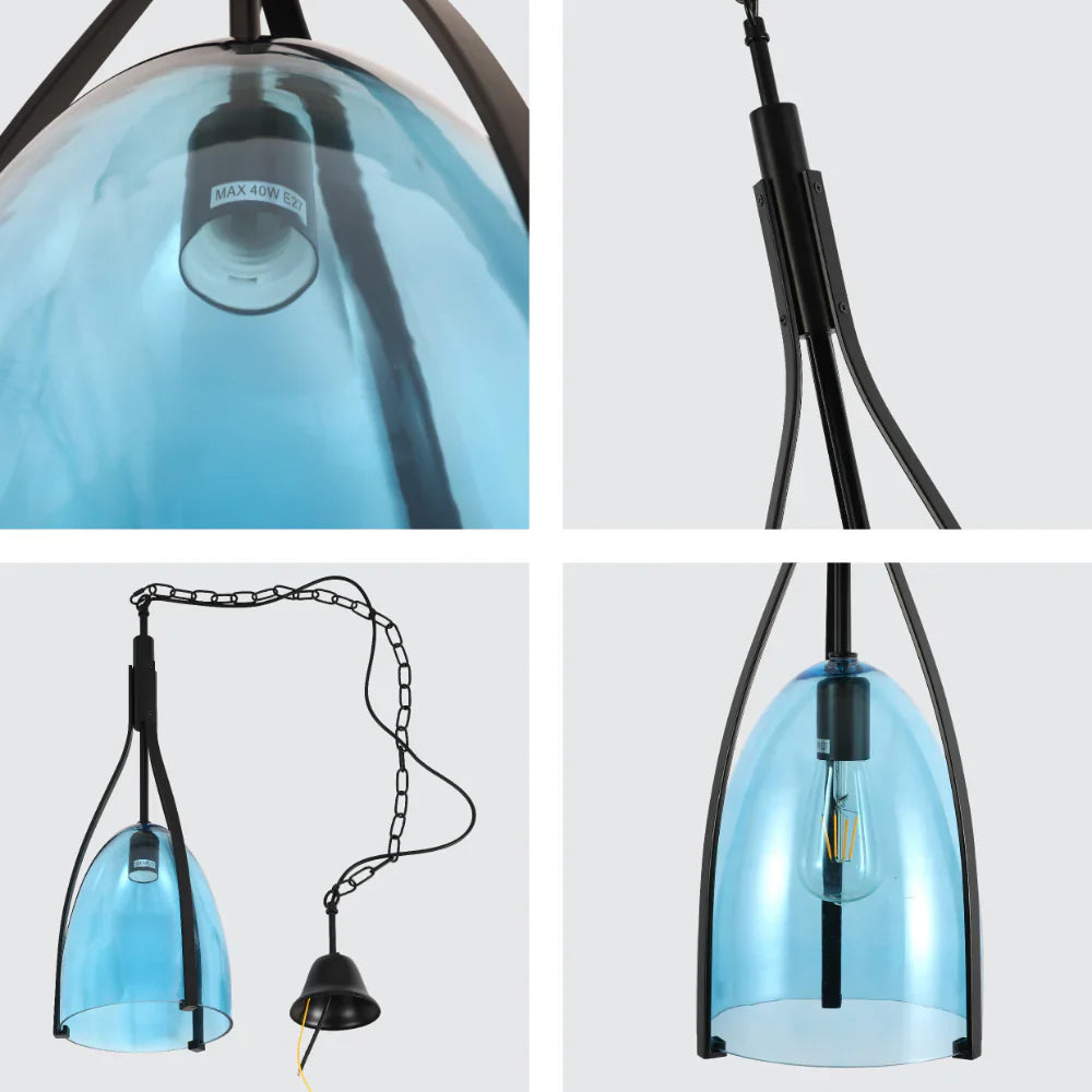 Havana Bell Glass Pendant Light 14