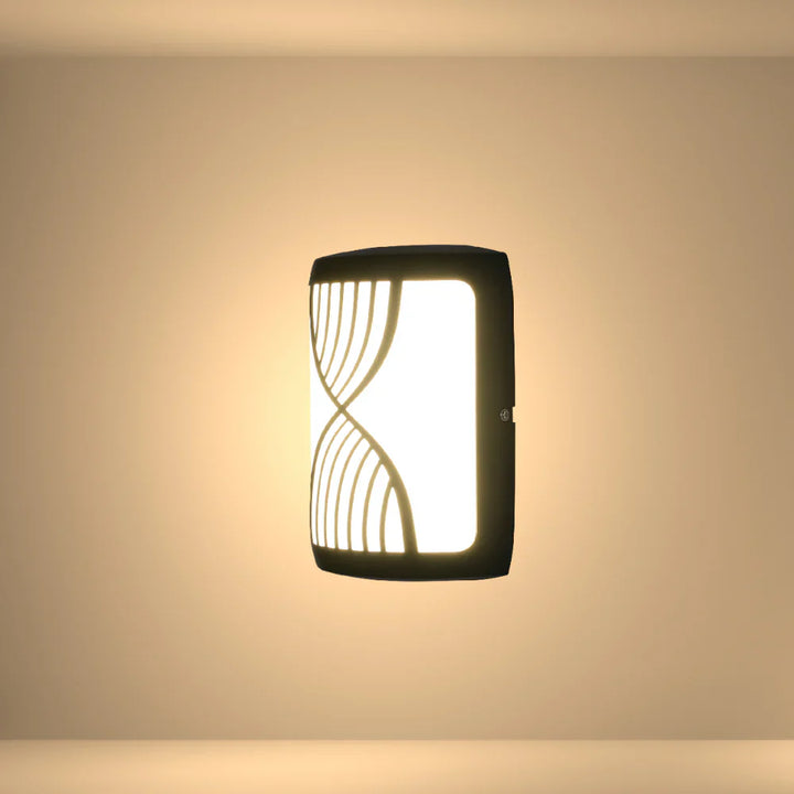 Hourglass Black Plastic LED Outdoor Wall Light 15W Cool White 1