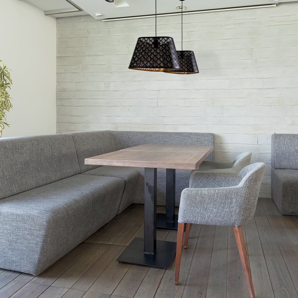 More interior usage of Black Gold Metal Frustum Pendant Light with E27 Fitting | TEKLED 150-18338