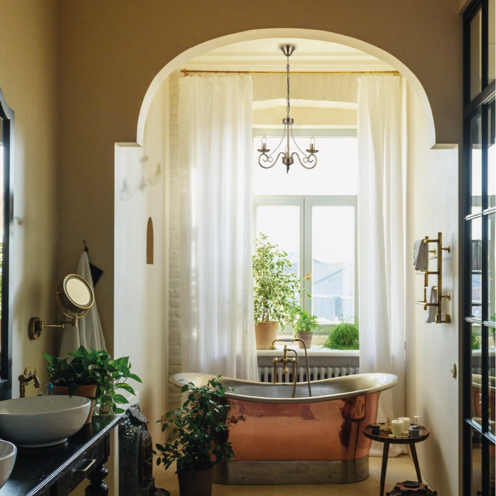 More interior usage of Candle Vintage Antique Brass French Chandelier Ceiling Light 3xE14 | TEKLED 152-17618