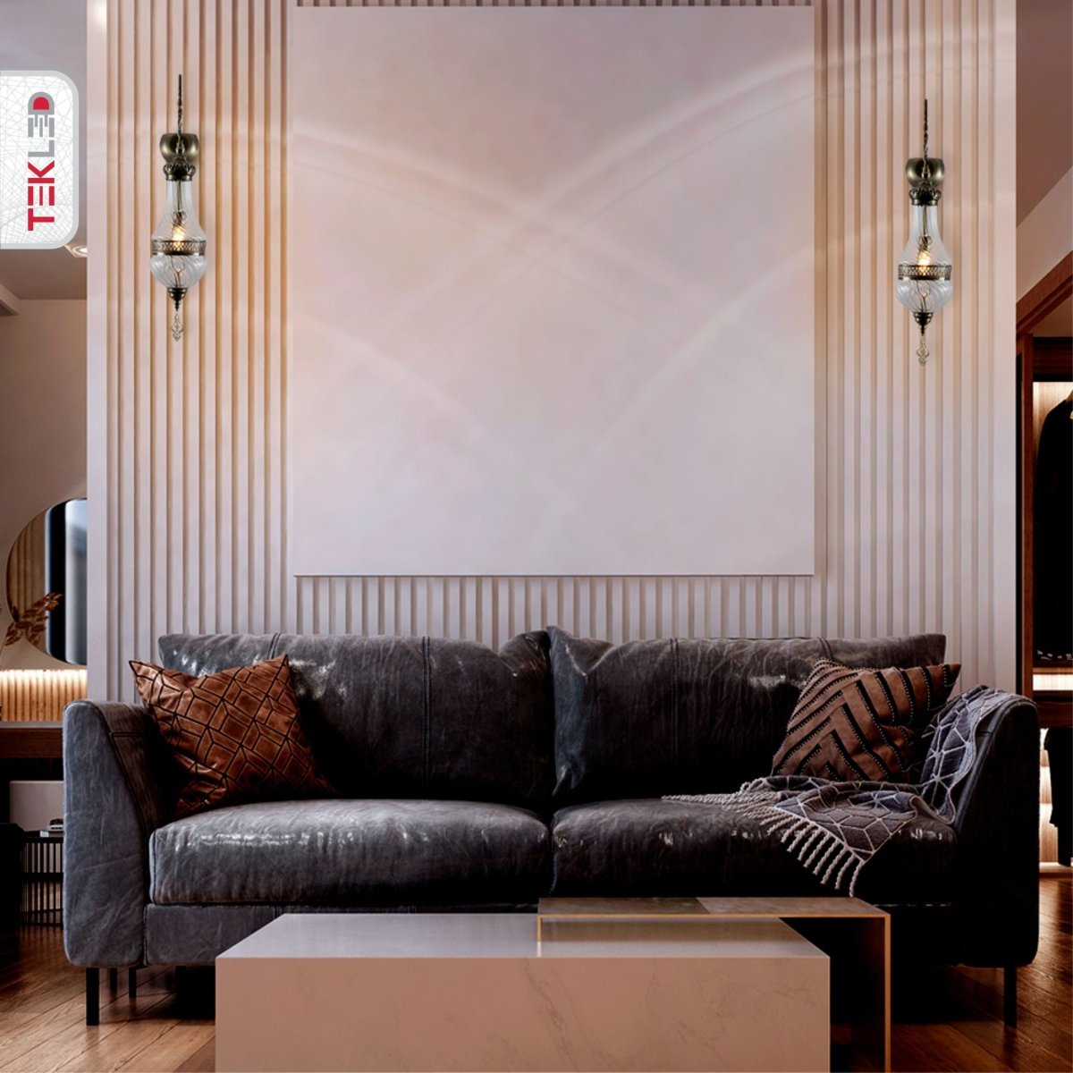 More interior usage of Clear Glass Antique Bronze Metal Body Moroccan Style Wall Light with E27 Fitting | TEKLED 151-19457