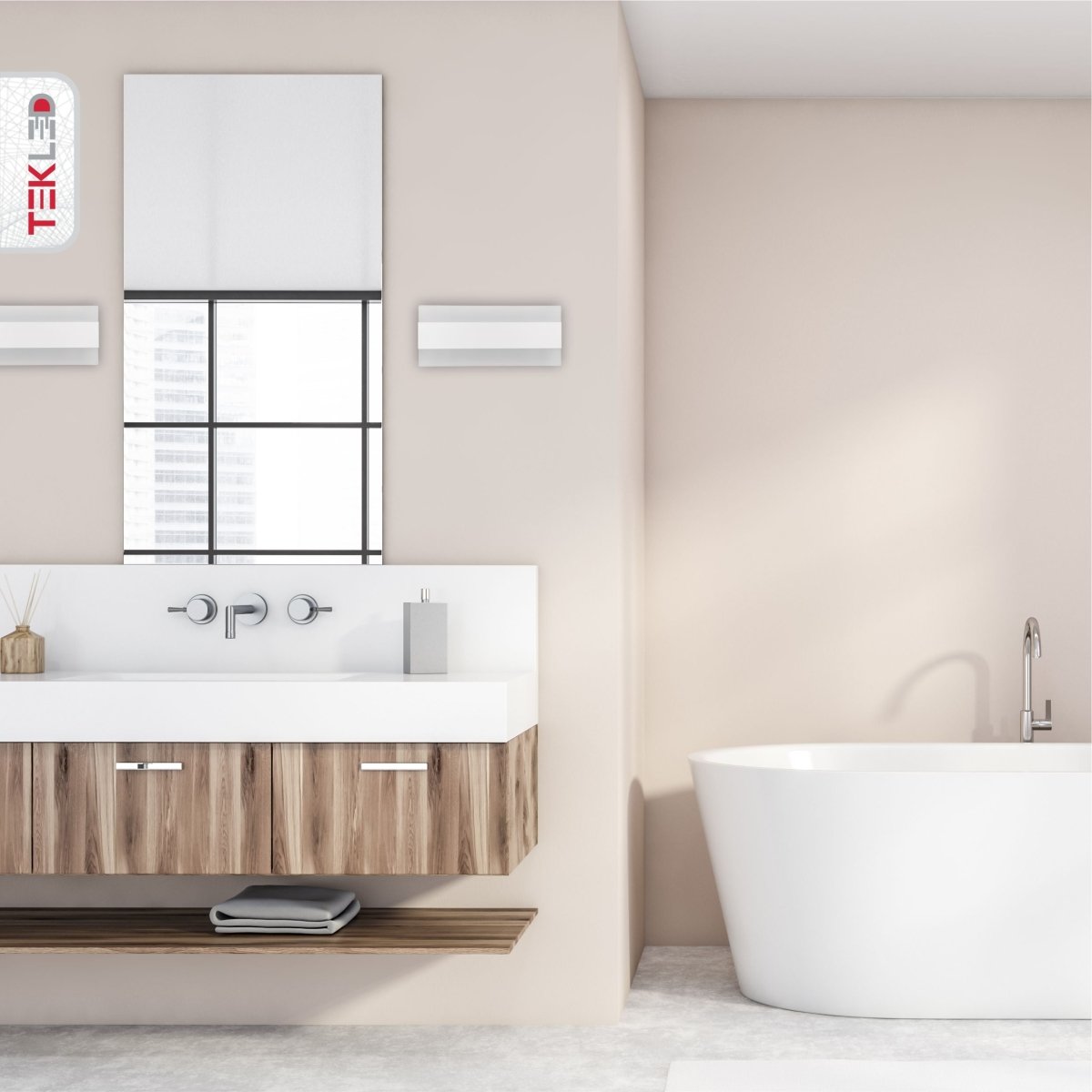 More interior usage of LED White Metal Acrylic Wall Light 12W Warm White 3000K | TEKLED 151-19542