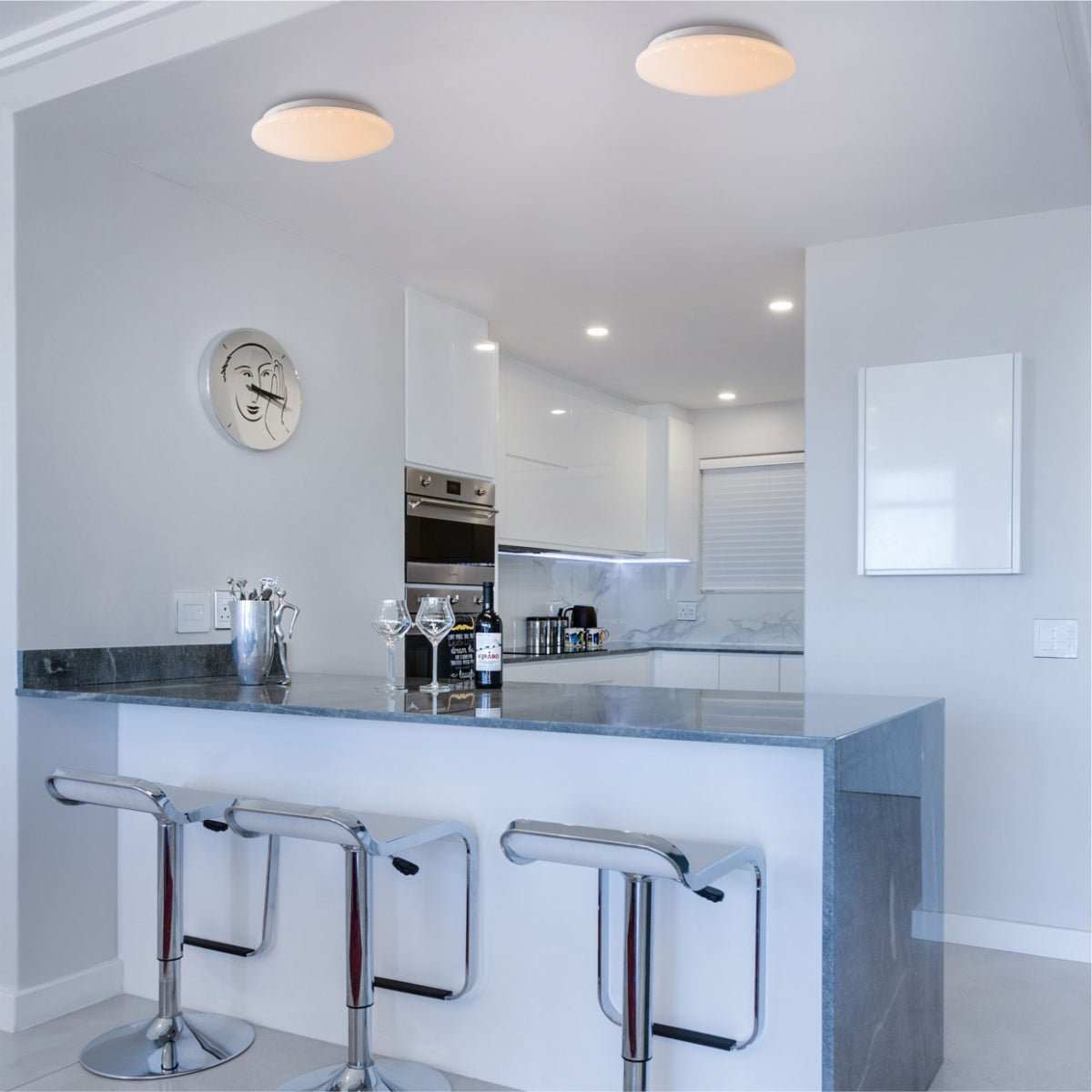 More interior usage of Moonlight Flush Ceiling Light 12W Warm White Cool White Cool Daylight 900LM IP20 non-yellowing PMMA Cover | TEKLED 121-03980