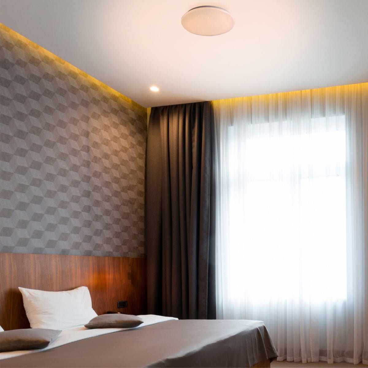 More interior usage of Moonlight Flush Ceiling Light 18W Warm White Cool White Cool Daylight 1440LM IP20 non-yellowing PMMA Cover | TEKLED 121-03986