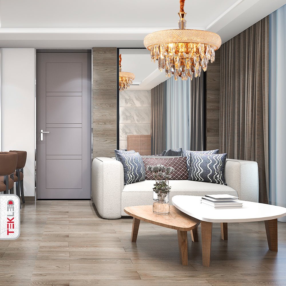 More interior usage of S-Gold Metal Crystal Chandelier D600 with 11xE14 Fitting | TEKLED 158-19862