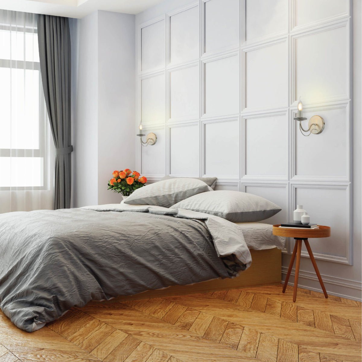 More interior usage of White Rice Metal Wall Light with E14 Fitting | TEKLED 151-19814