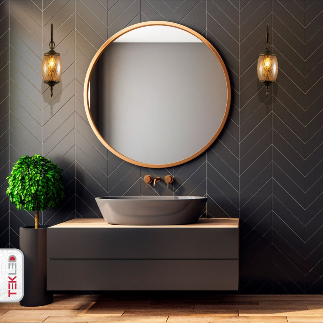 Indoor usage of Amber Glass Antique Bronze Metal Body Moroccan Style Wall Lamp with E27 Fitting | TEKLED 151-19454