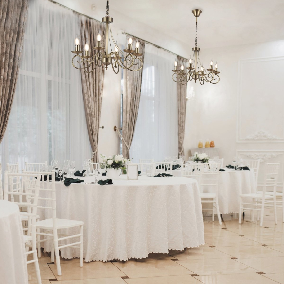 Restaurant club house wedding saloon Interior application of Candle Vintage Antique Brass French Chandelier Ceiling Light