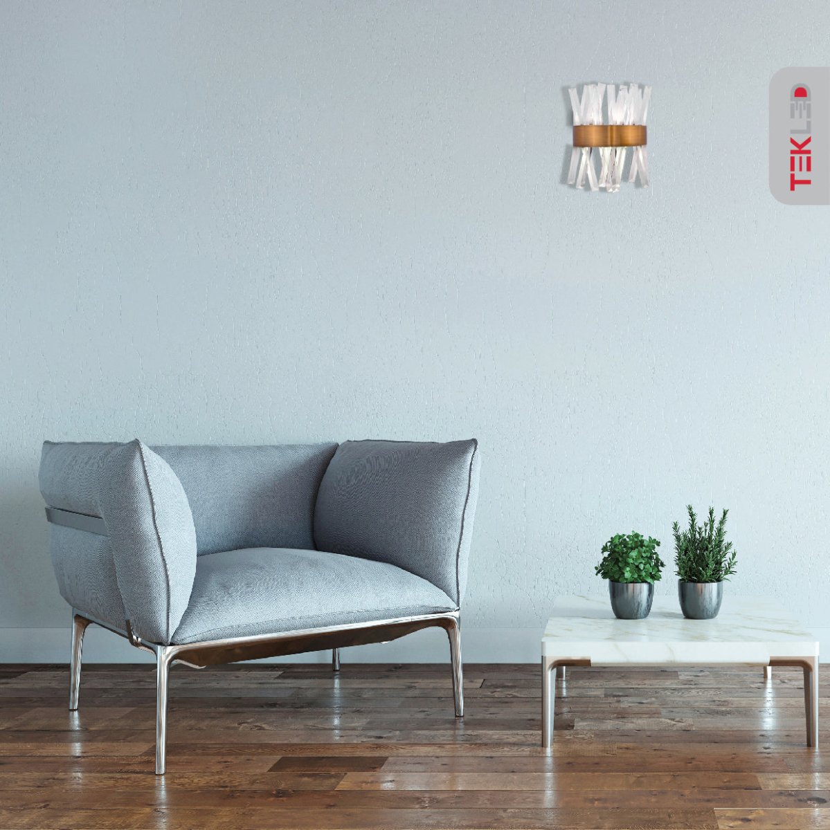 Interior application of Antique Bronze Metal Coffin Crystal Wall Light with G9 Fitting | TEKLED 151-19528