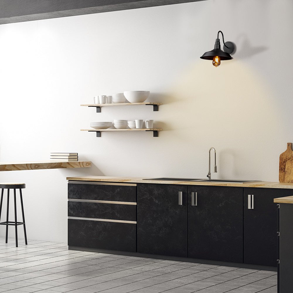 Interior application of Black Swan Step Metal Industrial Retro Wall Light with E27 Fitting | TEKLED 151-19608