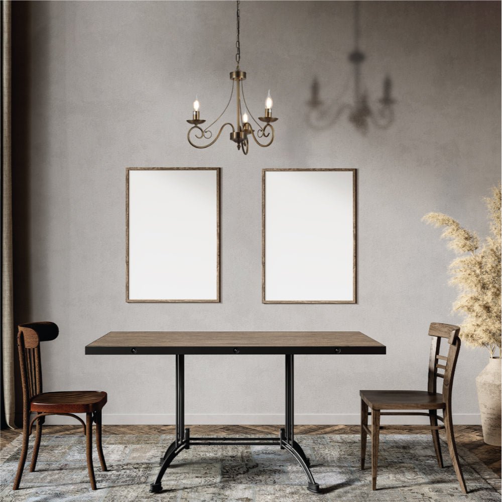 Interior application of Candle Vintage Antique Brass French Chandelier Ceiling Light 3xE14 | TEKLED 152-17618