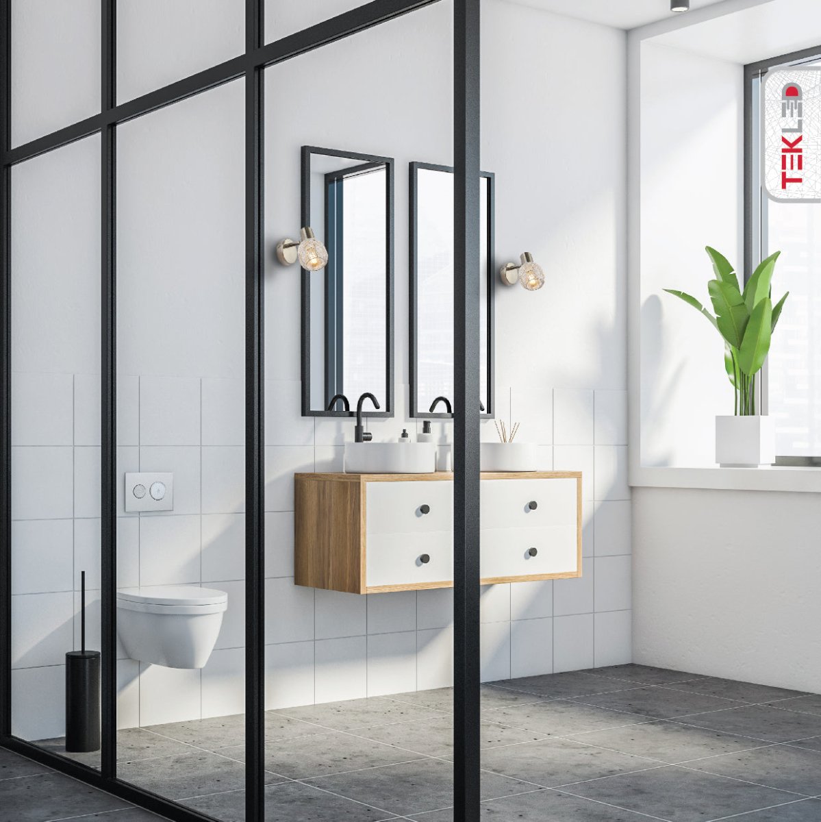 Interior application of Matte Nickel Metal Silver Globe Nest Wall Light with E14 Fitting | TEKLED 151-19693