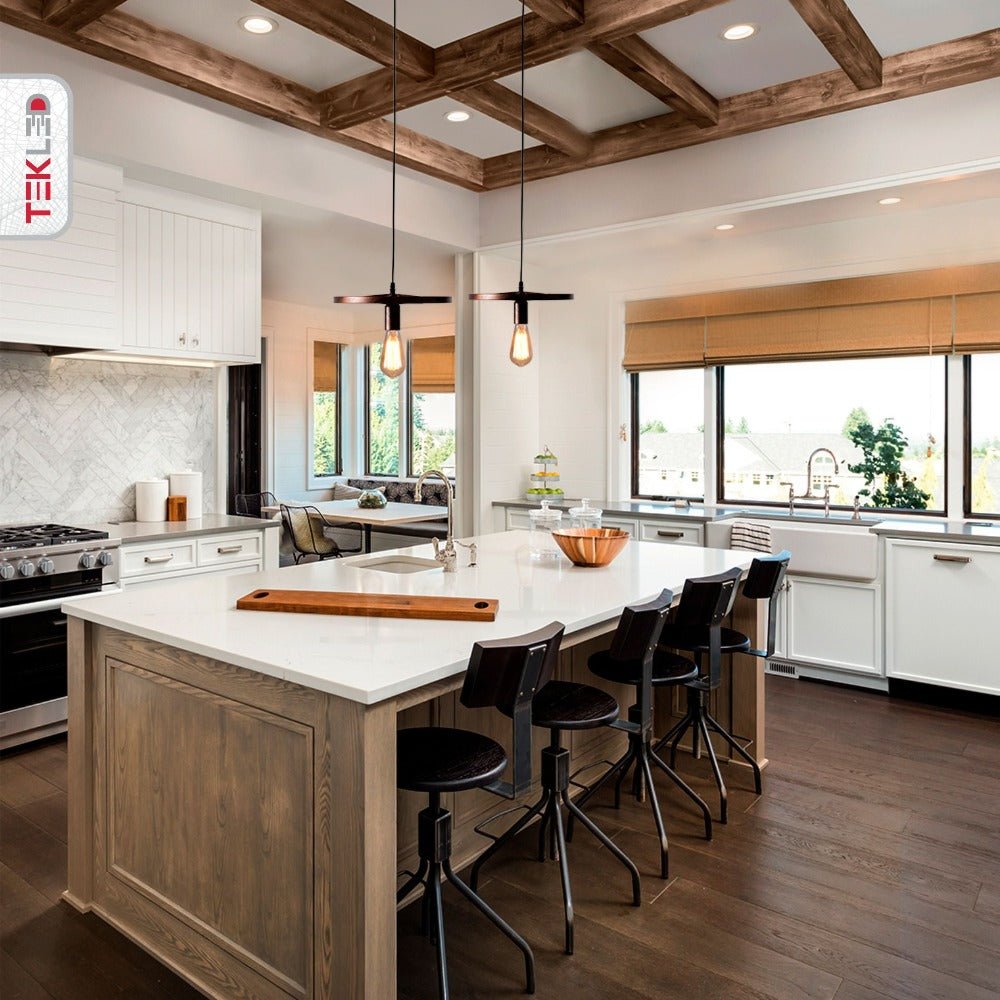 Interior application of Vintage Industrial Wagon Wheel Pendant Light with E27 Fitting | TEKLED 158-17888