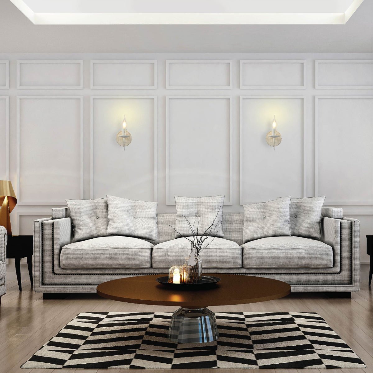 Interior application of White Rice Metal Wall Light with E14 Fitting | TEKLED 151-19814