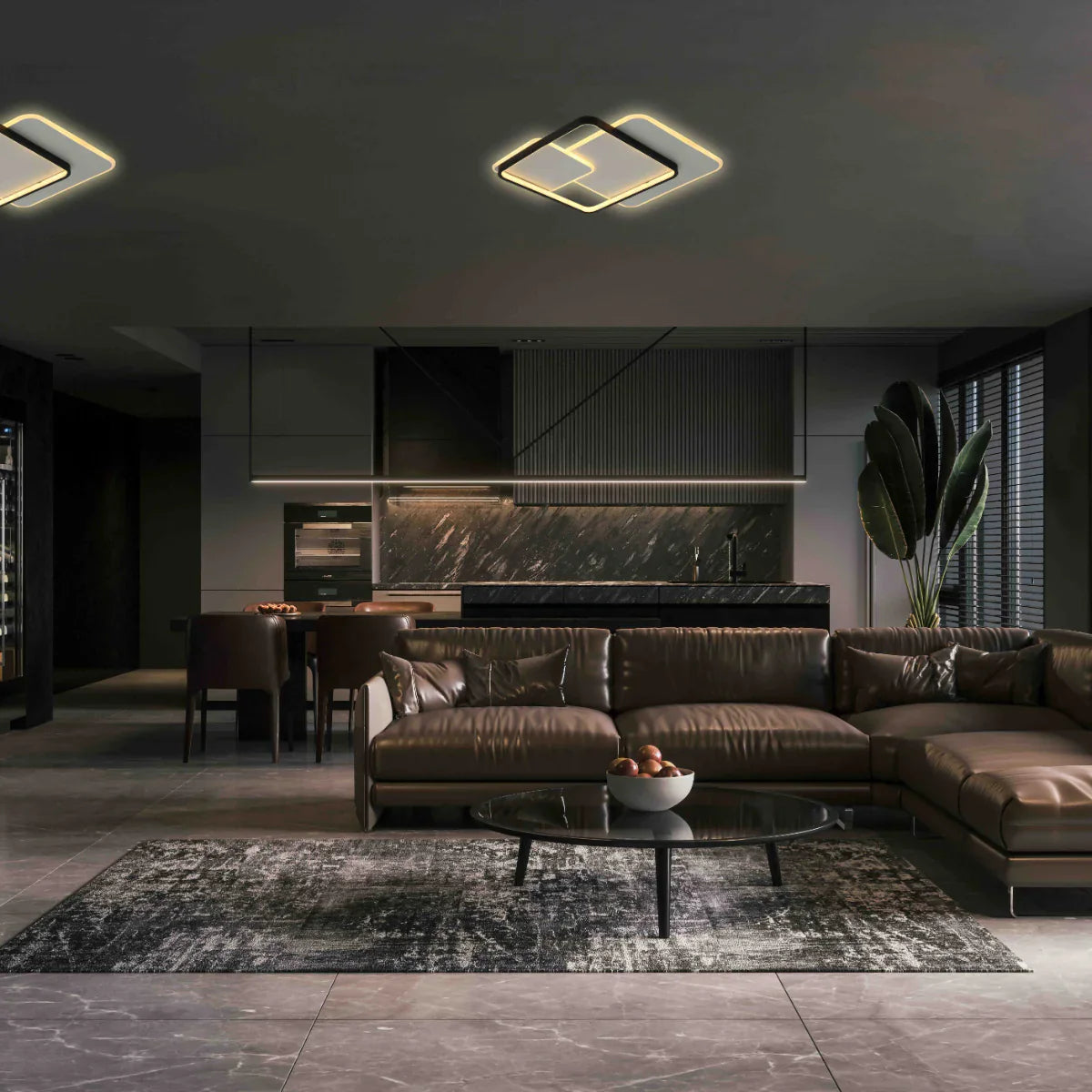 Where to use Intersecting Squares LED Flush Ceiling Light 159-18105