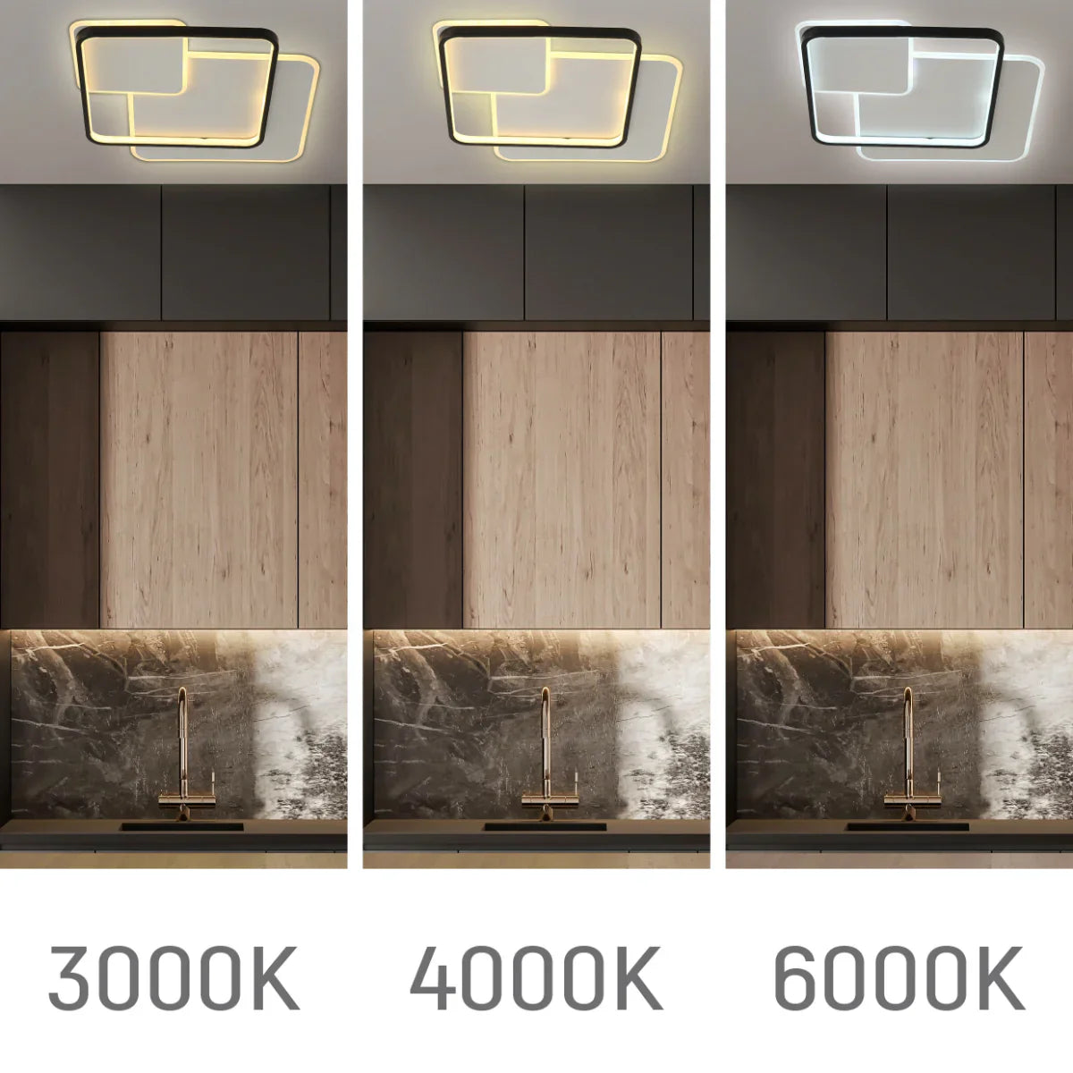 Intersecting Squares LED Flush Ceiling Light 159-18105 in play