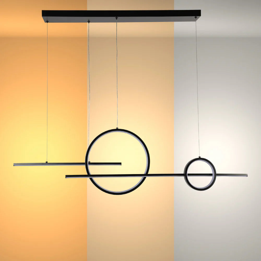 Kitesurf Scandinavian Dining Modern LED Ceiling Light Black 56W CCT Changeble 1