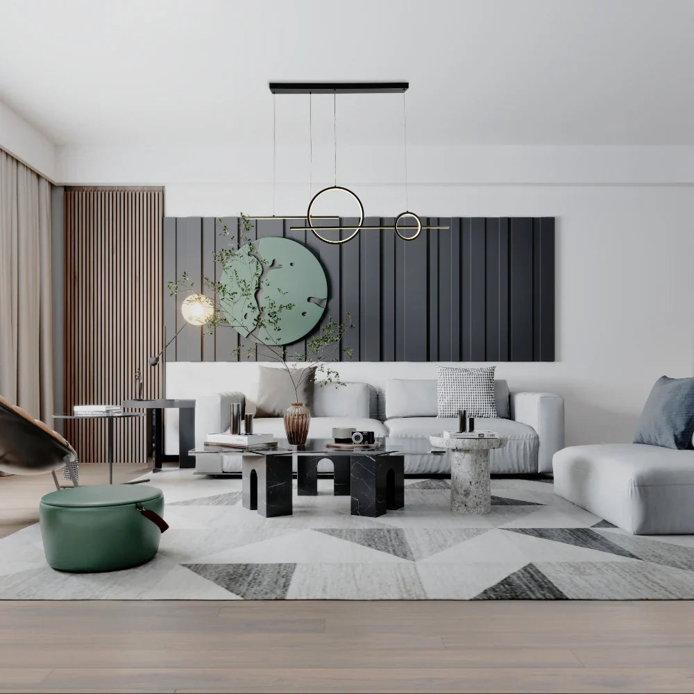 Kitesurf Scandinavian Dining Modern LED Ceiling Light Black 56W CCT Changeble 4