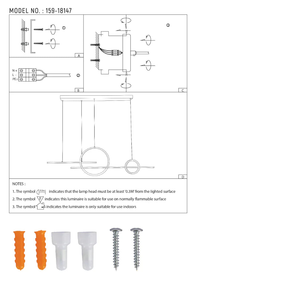 Kitesurf Scandinavian Dining Modern LED Ceiling Light Black 56W CCT Changeble 8