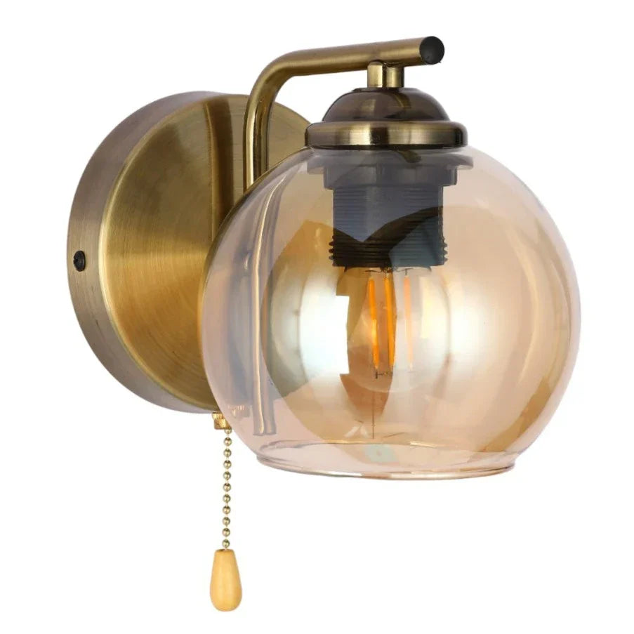 L-Shape Dome Glass Wall Light E27 with Pull Down Switch 3