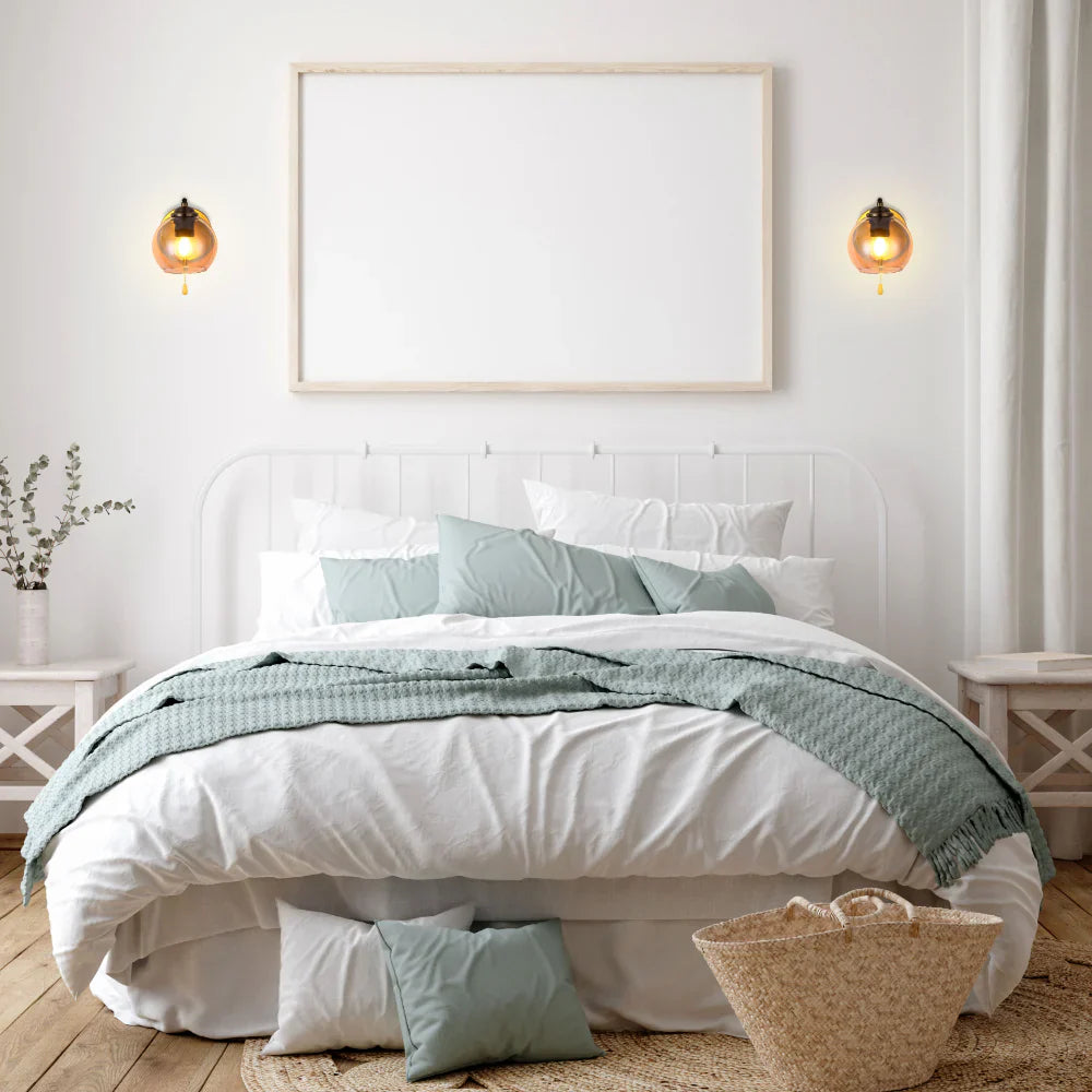 L-Shape Dome Glass Wall Light E27 with Pull Down Switch 18