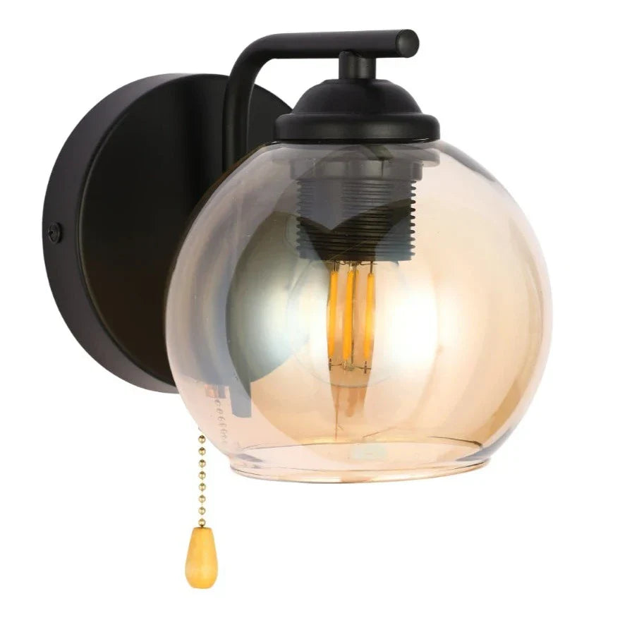 L-Shape Dome Glass Wall Light E27 with Pull Down Switch 4