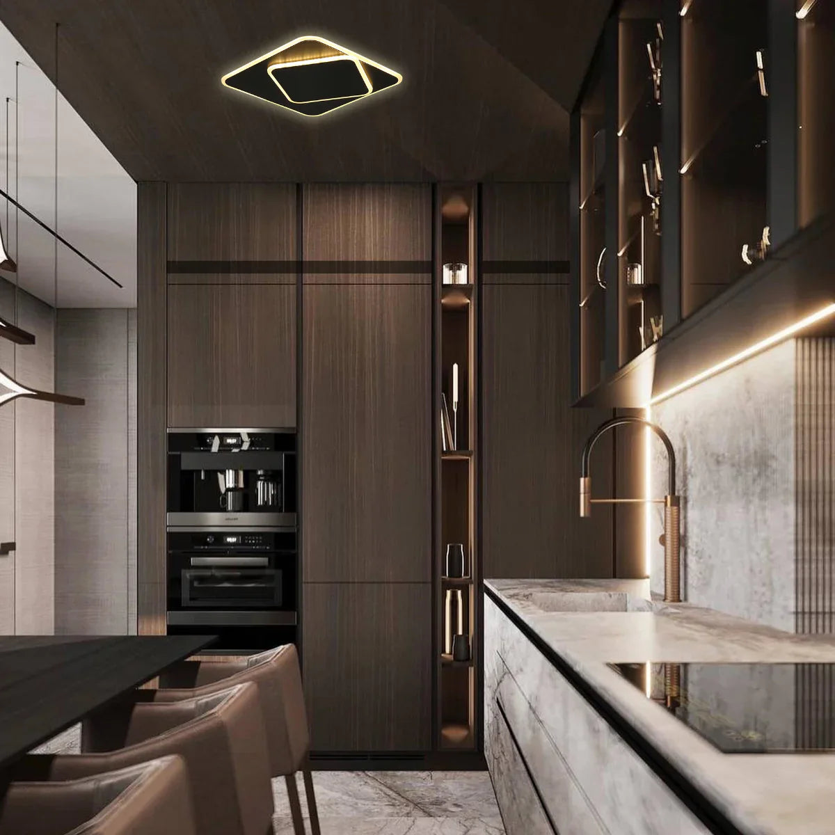 Where to use Layered Square LED Flush Ceiling Light 159-18112