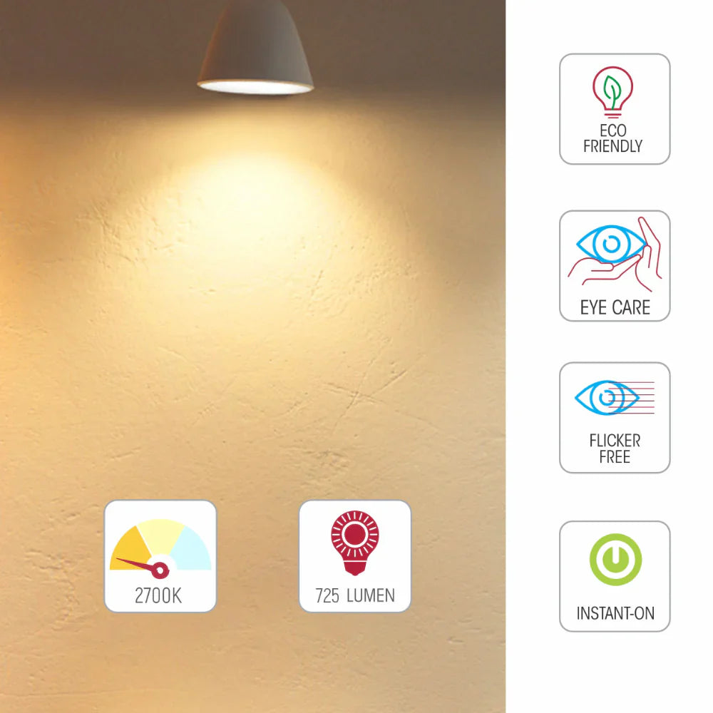 LED Bulb A60 GLS E27 6.5W Milky Glass Pack of 4 7