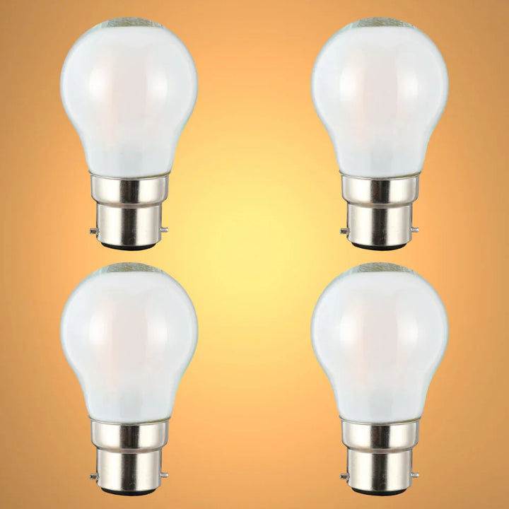 LED Bulb Golf Ball B22 2W 2700K Frosted Glass Pack of 4 1