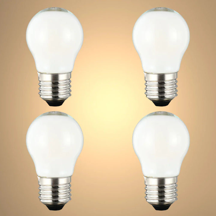 Pack of 4 Golf Ball E27 4W Cool white Milky Glass filament LED Bulbs