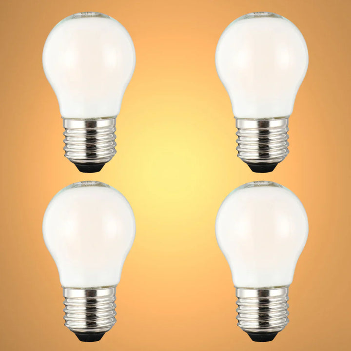 Pack of 4 Golf Ball E27 4W warm white Milky Glass filament LED Bulbs