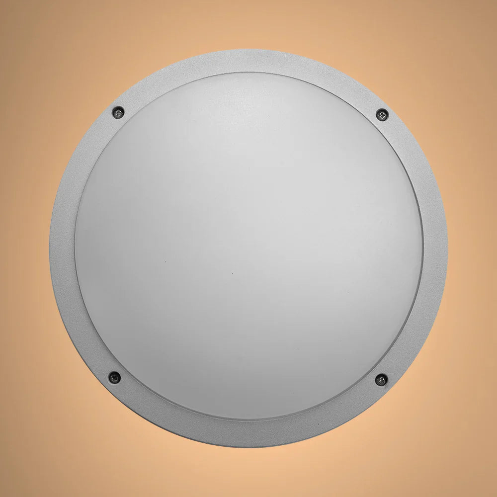 Fool Moon Eyelid LED Diecast Aluminium Round Wall Lamp 20W Cool White 4000K IP54 Grey 275mm 1