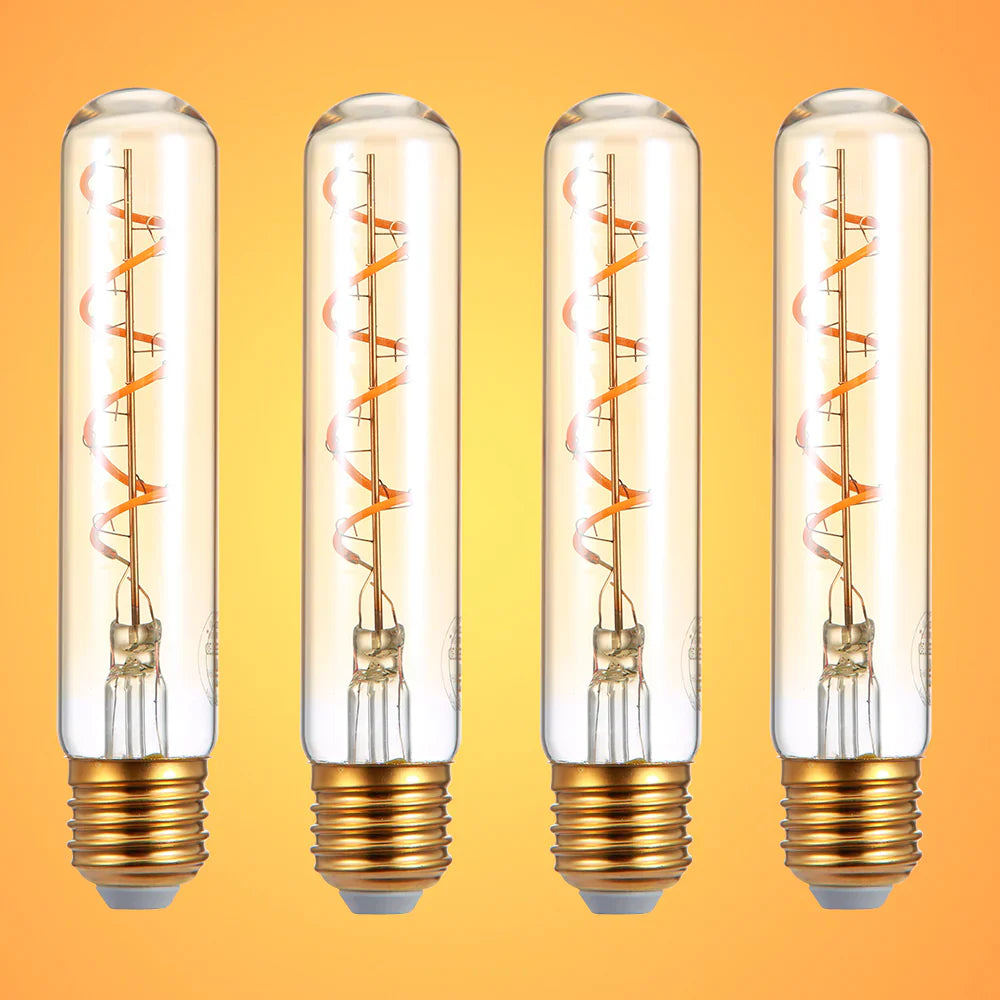 LED Dimmable Filament T45 T30 Tubular Bulb E27 Edison Screw 4W Pack of 4 Warm White 20