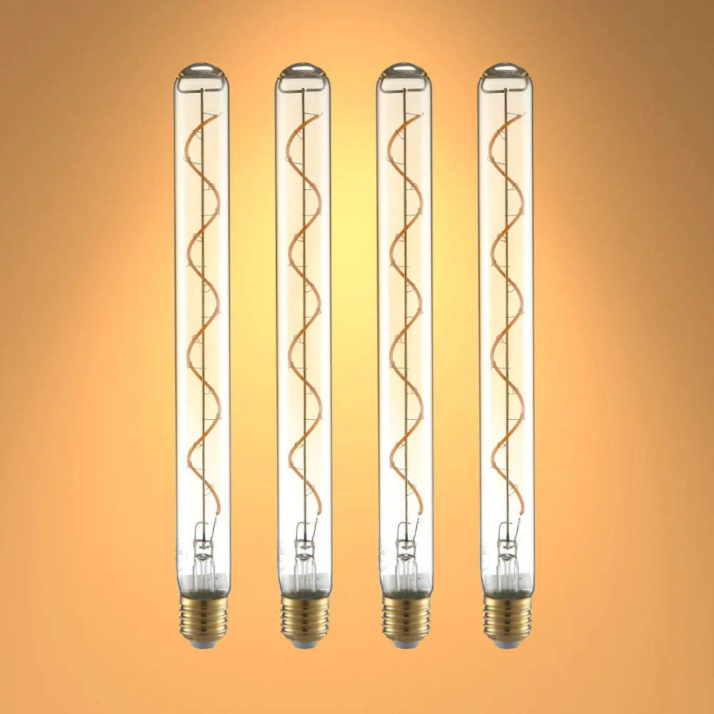 LED Dimmable Filament T45 T30 Tubular Bulb E27 Edison Screw 4W Pack of 4 Warm White 22
