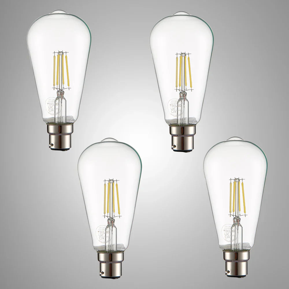 LED Filament ST64 Edison Bulb B22 Bayonet Cap Pack of 4 11