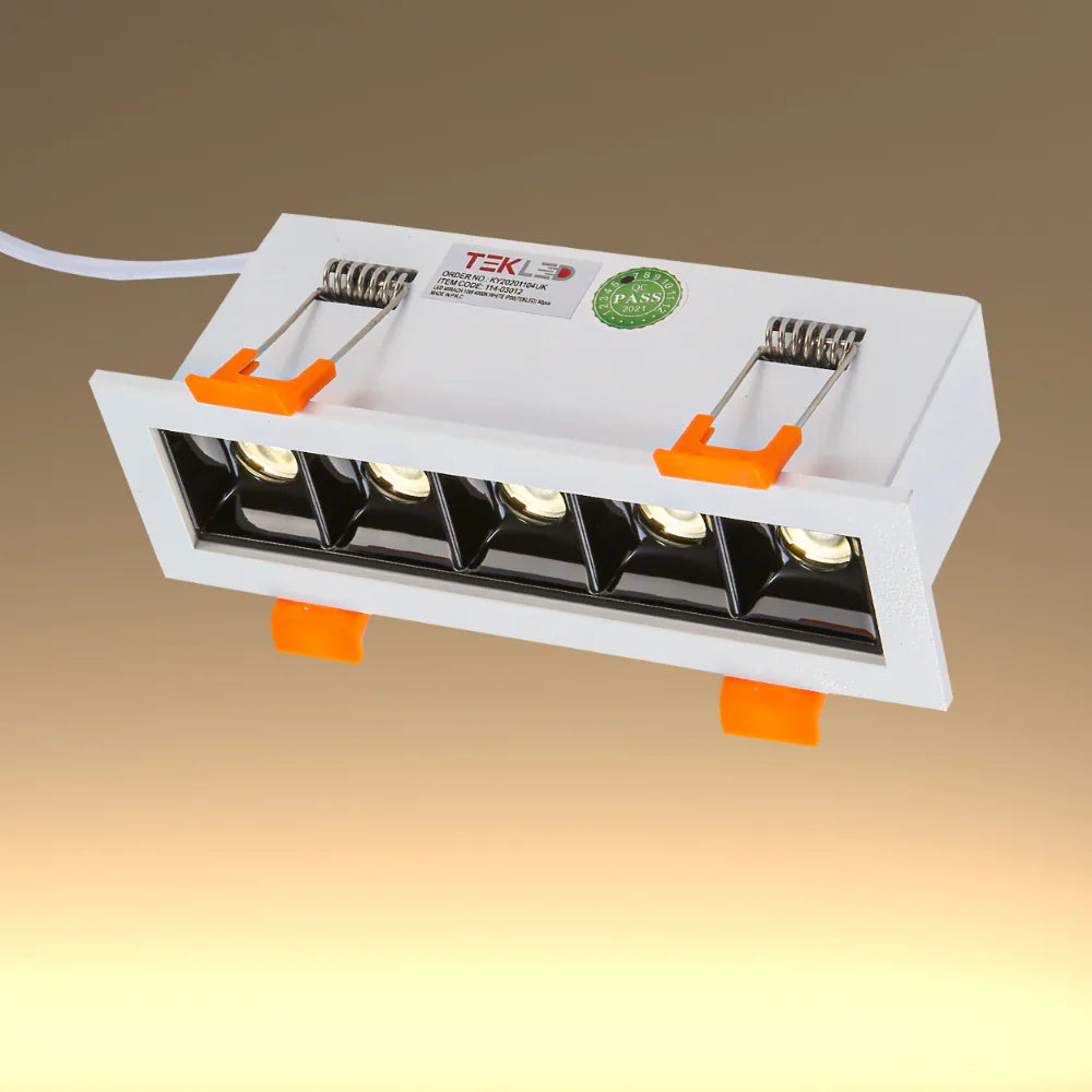 LED Mirage Laser Blade Recessed Rectangle Fixed Downlight 10W Cool White 4000K IP20 2