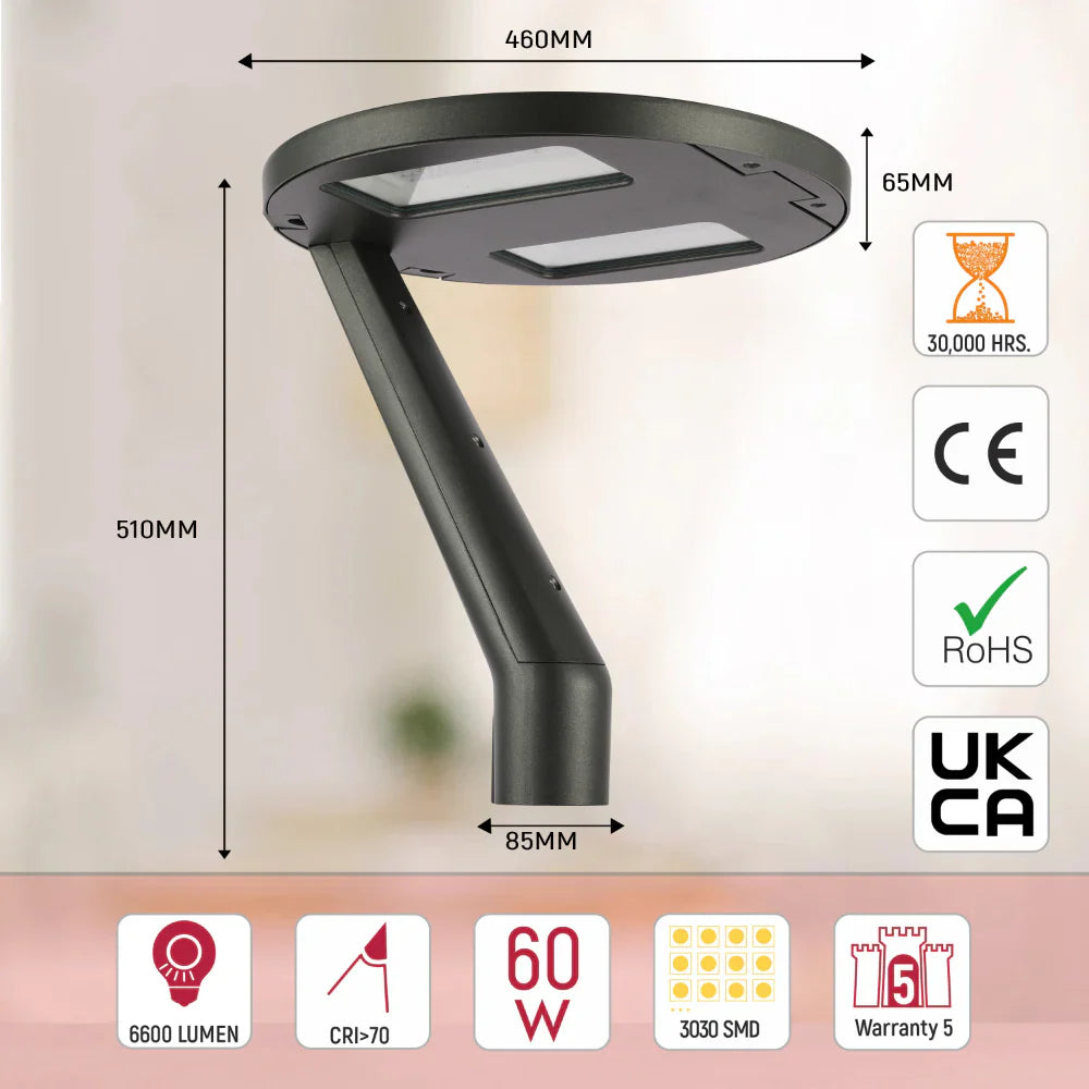 LED Pathway Garden Lamp Post Top Light 60W 3CCT 16