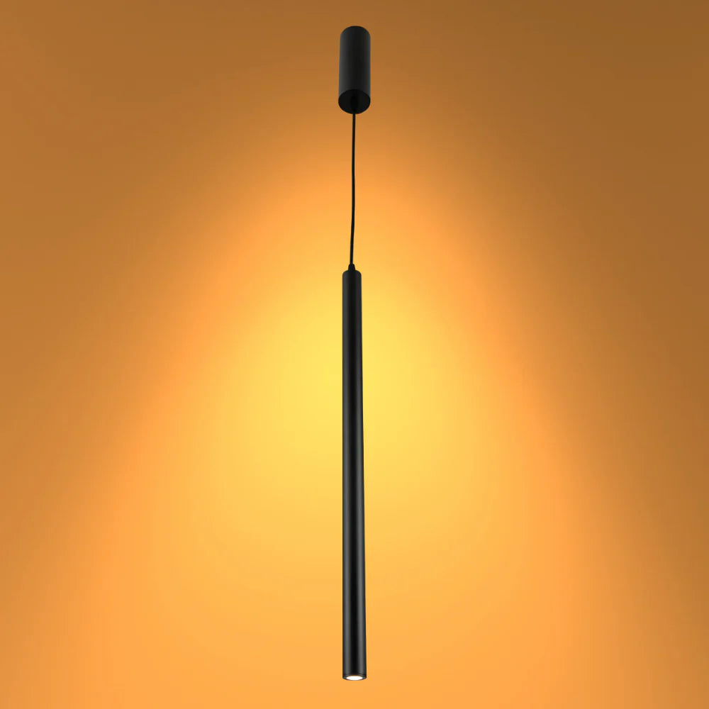 Integrated LED Modern Cylinder Pendant Ceiling Light Suspended Downlight Black 2