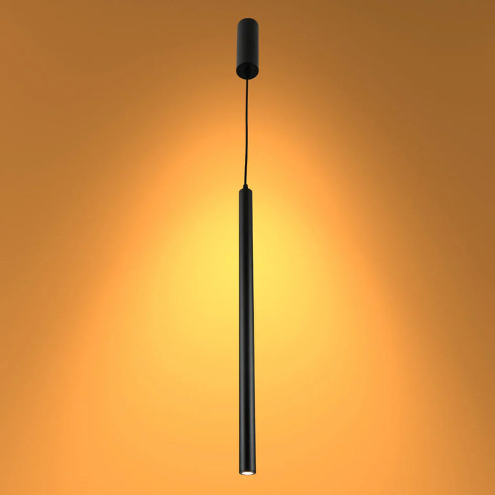 Integrated LED Modern Cylinder Pendant Ceiling Light Suspended Downlight Black 2