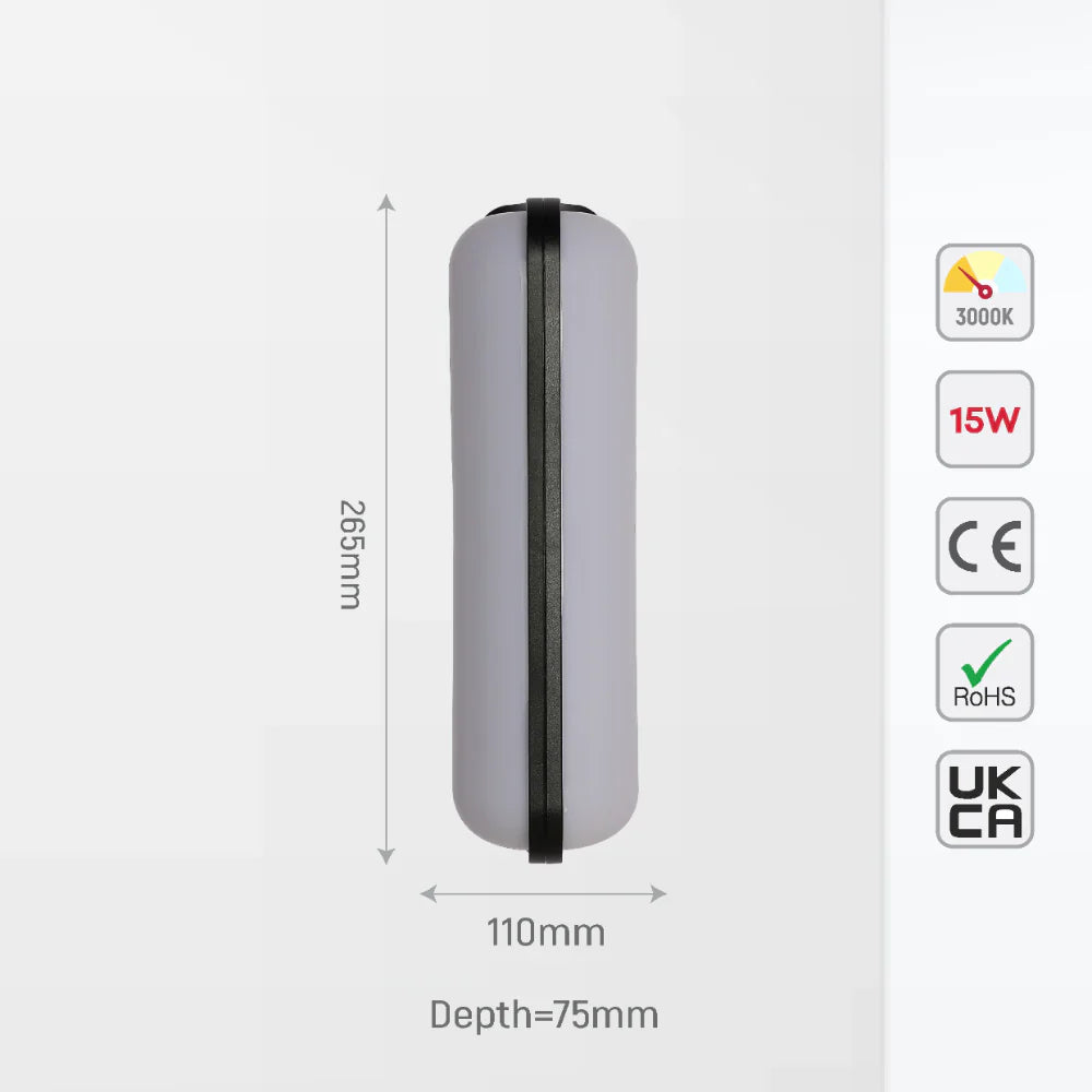 LED Plastic Modern Outdoor Wall Light 15W 9