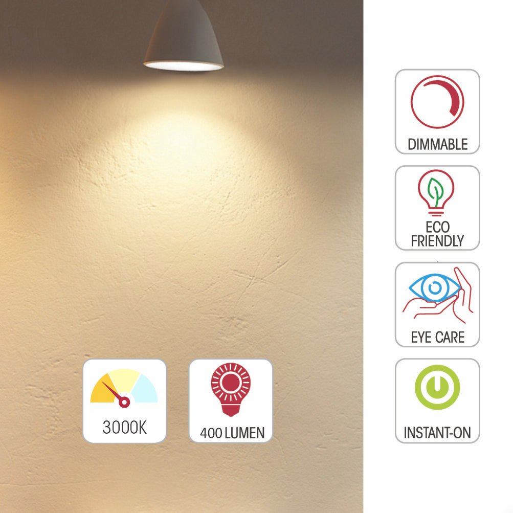 Shows light specs of Vela LED Candle Bulb C37 Dimmable E14 Small Edison Screw 5W Warm White 3000K Pack of 6