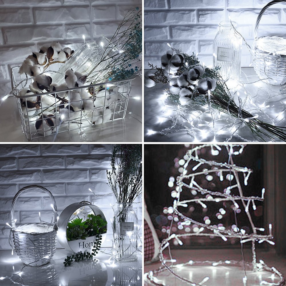 Crater LED String Light 200 LEDs 25m with Power Adaptor Cool White LED String Light in use