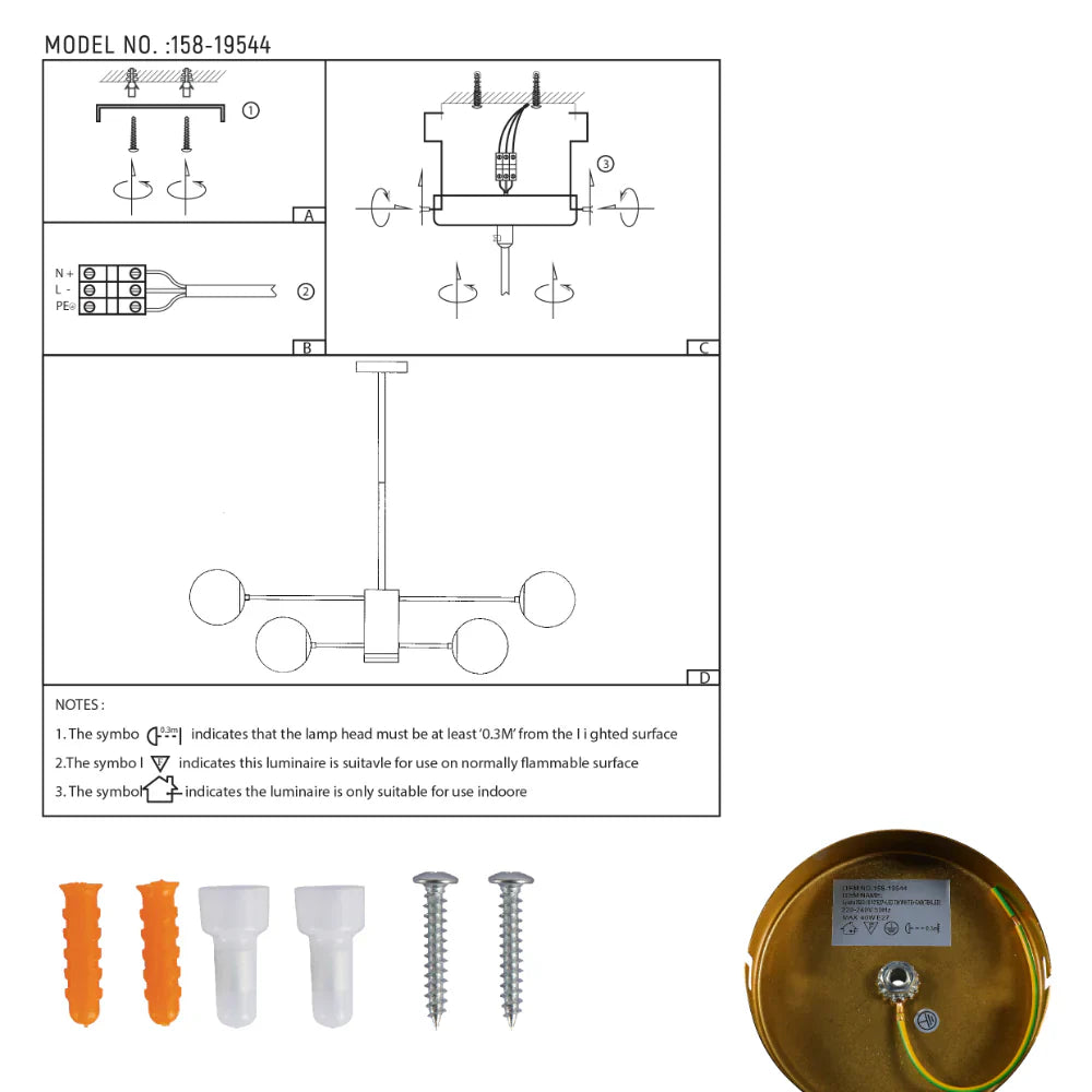 User manual for Luminary Opal Globe Chandelier | LED Illumination | Single or Dual Tier | TEKLED 158-19544