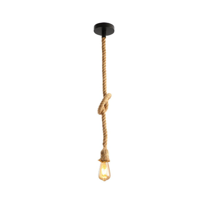 Main image of Farmhouse Rustic Hemp Rope Pendant Ceiling Light 100cm with E27 Fitting | TEKLED 159-17032