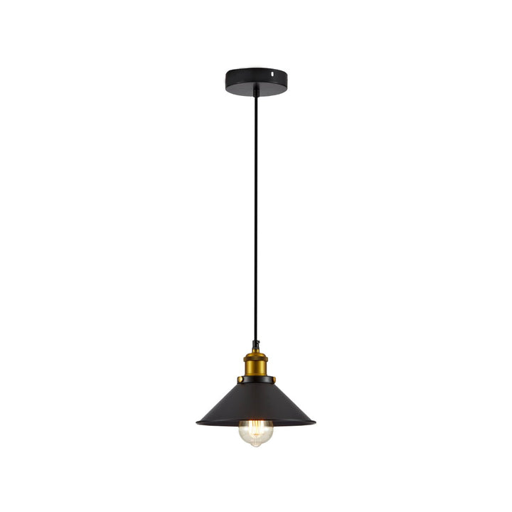 Main image of Black Metal Small Funnel Pendant Ceiling Light with E27 | TEKLED 150-17862