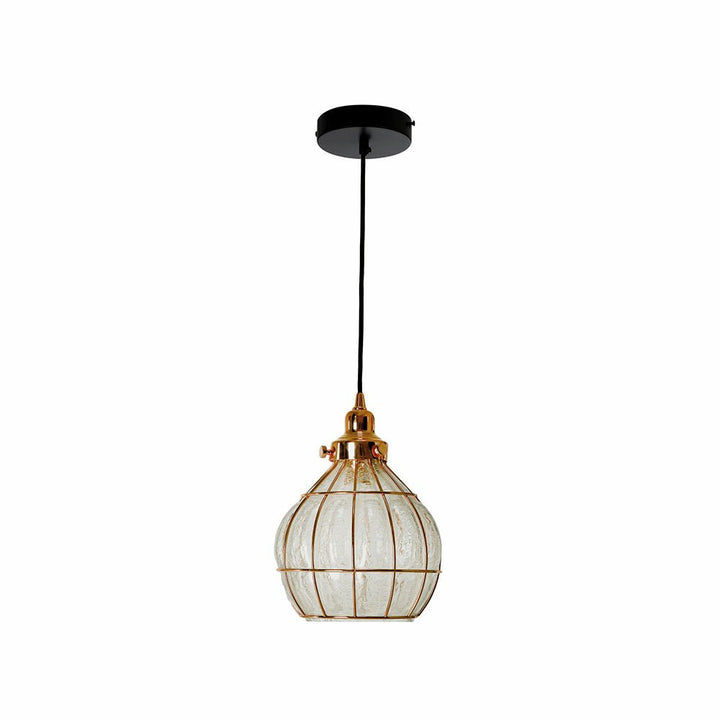 Caged copper metal clear glass india dome pendant light with e27 main image