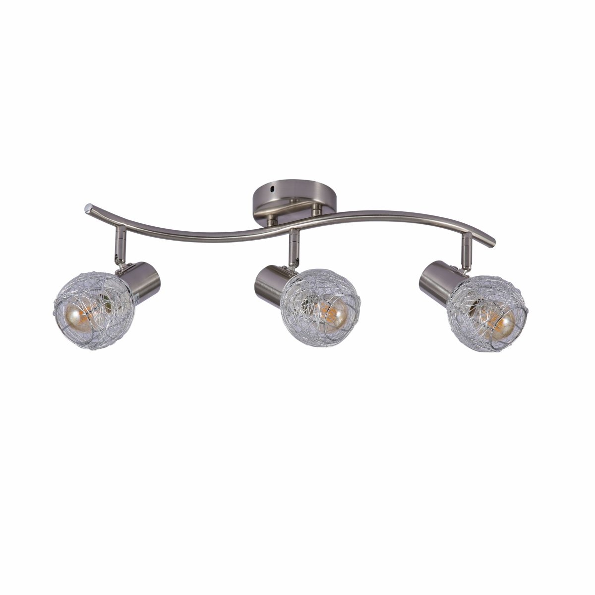 Silver Nest Matte Nickel Body Semi Flush Ceiling Light S Shape 3Xe14's main image.