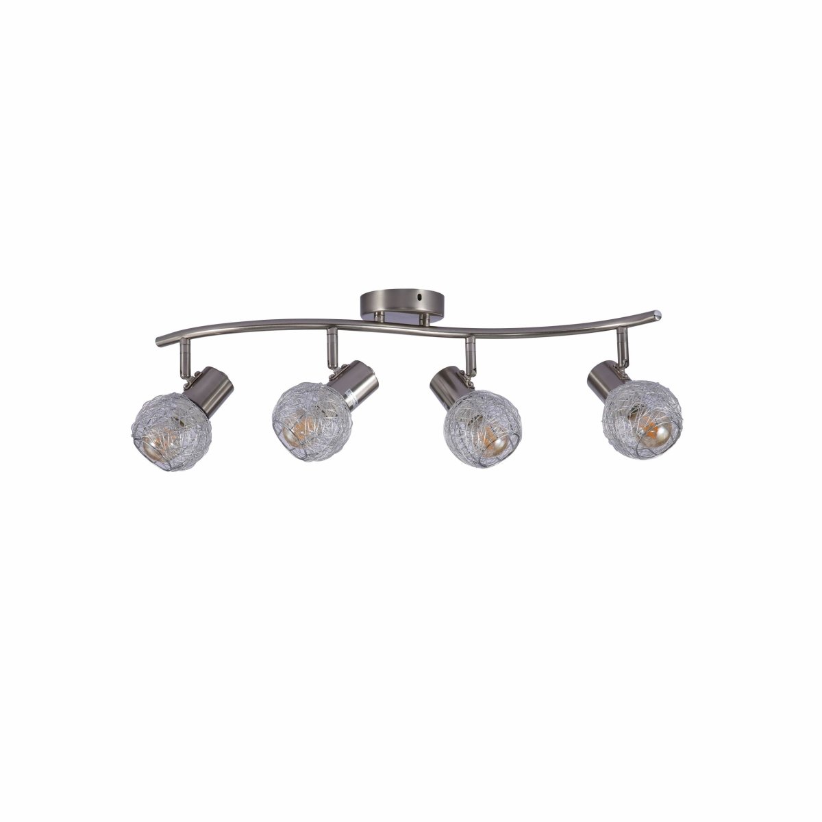 Silver Nest Matte Nickel Body Semi Flush Ceiling Light S Shape 4Xe14's main image.