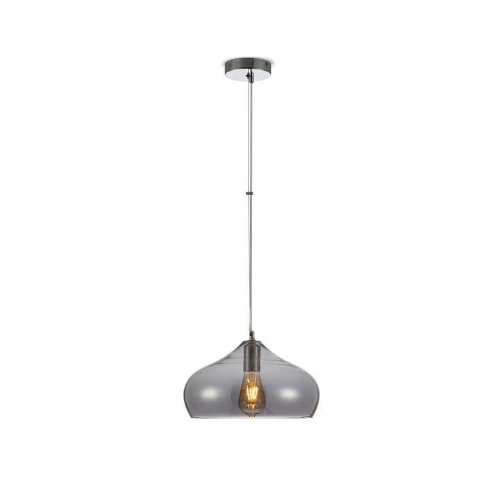 Main image of Smoky Glass India Dome Pendant Ceiling Light with E27 | TEKLED 150-15054